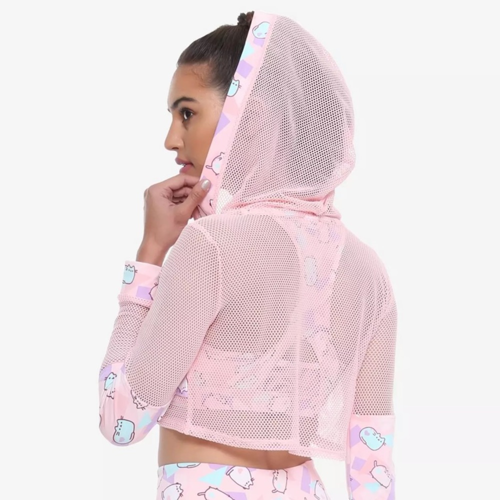 Pusheen Activewear Crop Jacket Zippered With Mesh Panels Size Medium - Picture 3 of 9